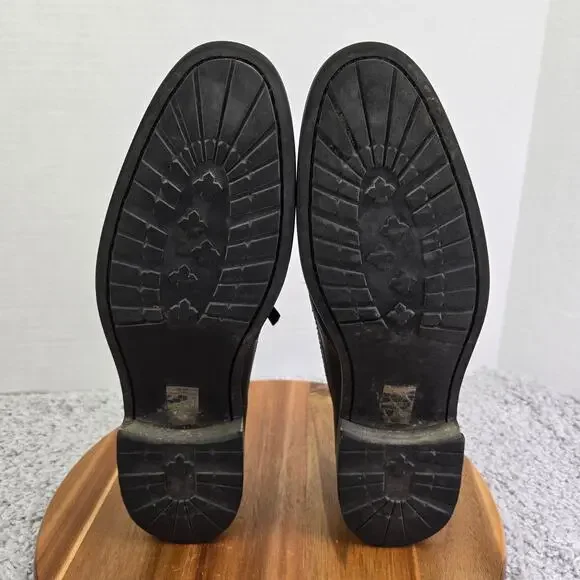 John Varvatos Star USA Black Long Wingtip Brogue Oxford Dress Shoe Mens 11.5